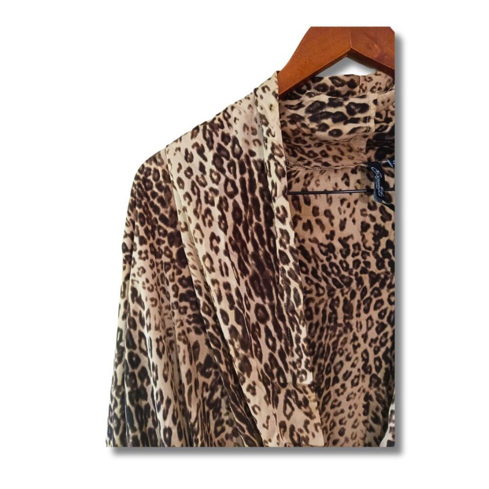 Essentials By Milano Leopard Print Draped Wrap Bl… - image 5